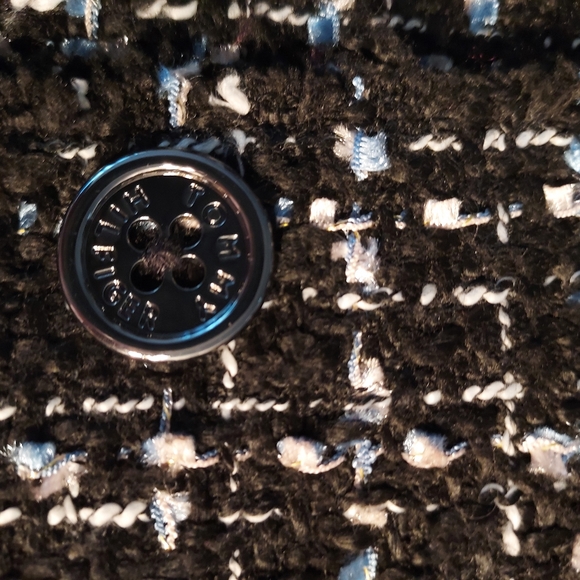 NWOT  Tommy Hilfiger tweed cropped blazer, size 2, navy, white, silver - Picture 3 of 11